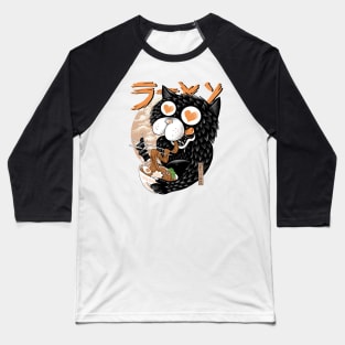 Cat Love Ramen Baseball T-Shirt